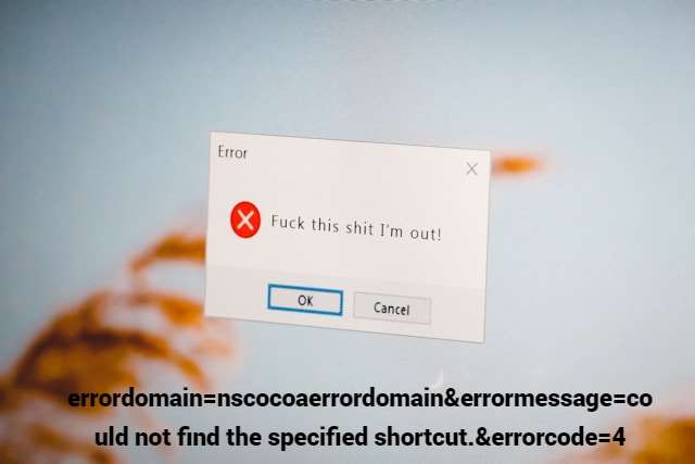 Resolve errordomain= nscocoaerrordomain &errormessage =could not find the specified shortcut.&errorcode=4