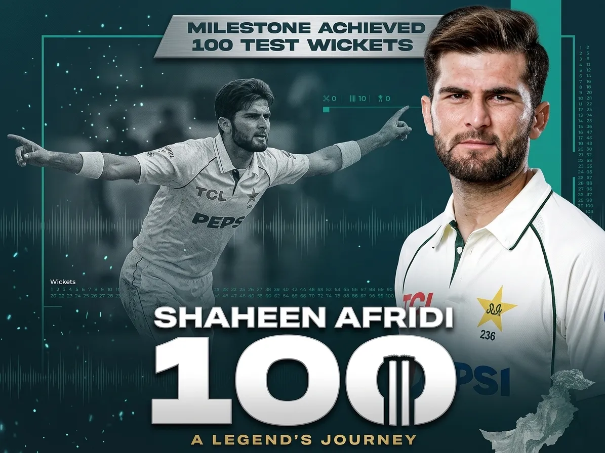 Shaheen Afridi creates history by completing 100 wickets in WTC