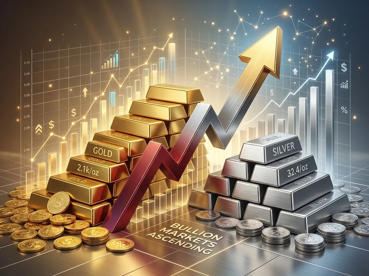 Gold and silver prices rise again after a two-day break, record big increase