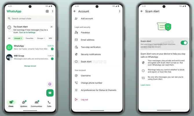 whatsapp scam alert feature