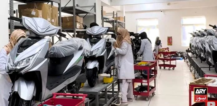 Women in Karachi have stepped forward in the manufacturing and assembly of electric bikes