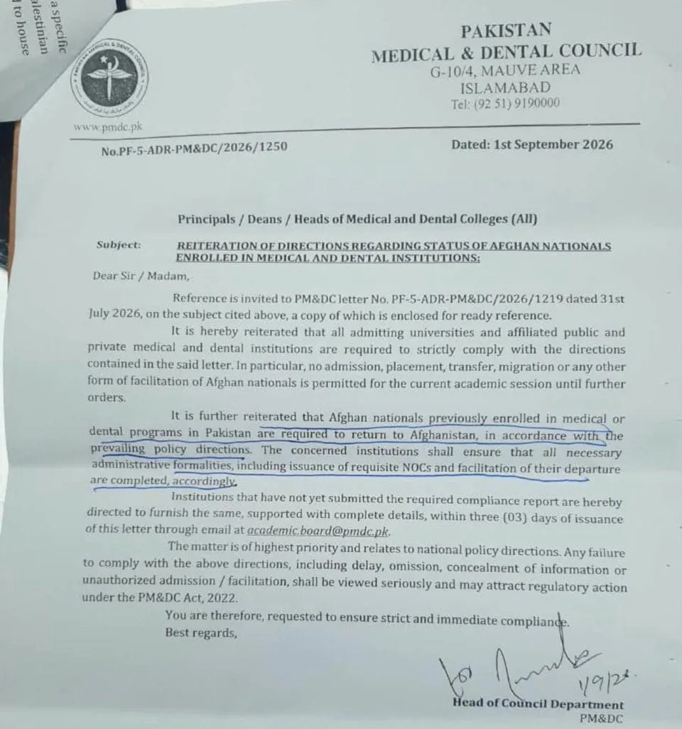 Lahore High Court orders not to expel Afghan medical students
