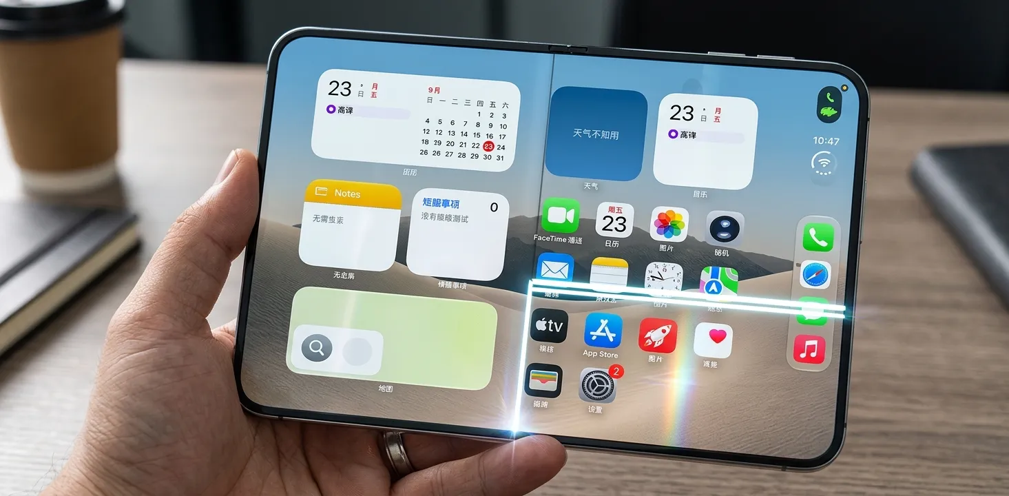 Cracks appear in foldable iPhone screen; questions arise regarding hinge design