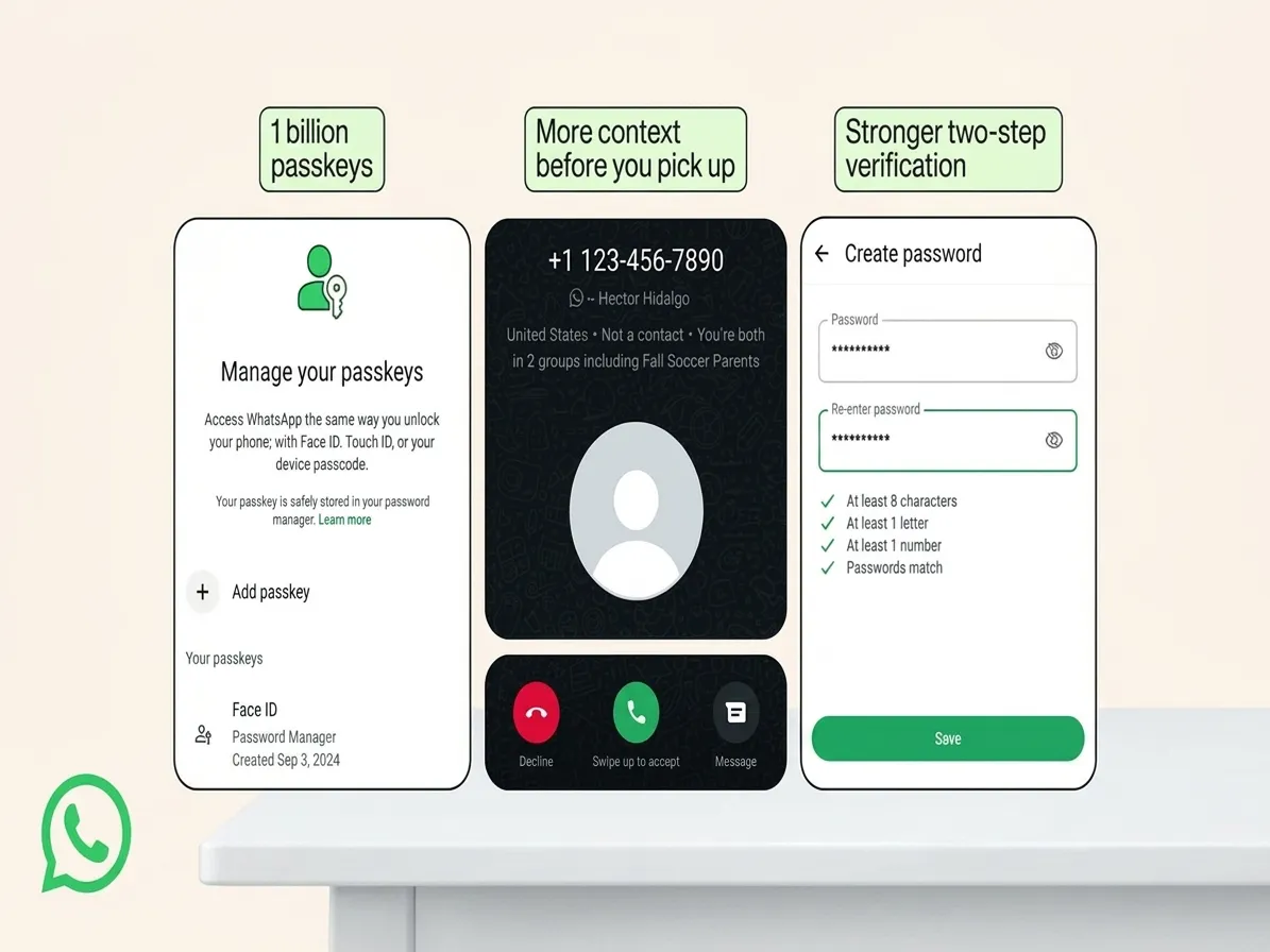WhatsApp account security tightened, now requires longer passwords and multiple passkey options
