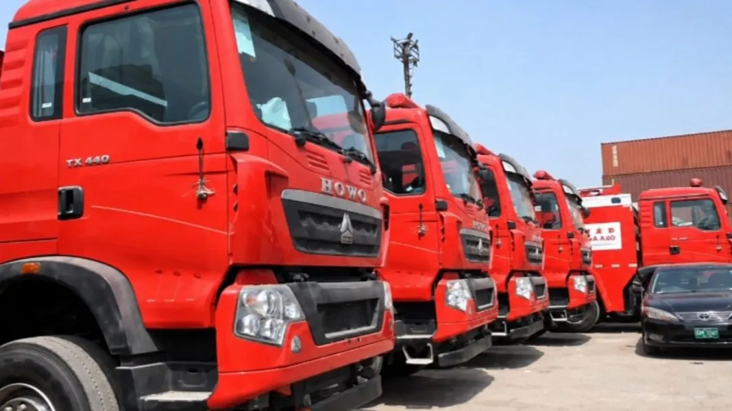 Twenty-one modern rescue and firefighting vehicles from China have arrived in Islamabad